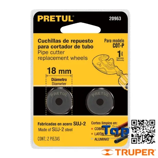 Imagen de CUCHILLAS P CORTADOR TUBO COT-P PRETUL BLISTER C 2