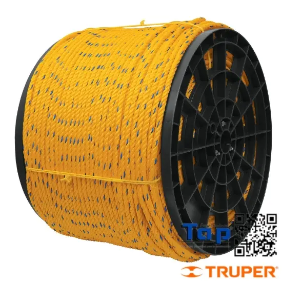 Imagen de CUERDA AMARILLA POLIPROP  8 MM ROLLO 20 KG,XKILO