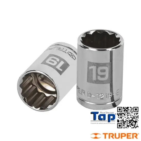 Imagen de DADO  9 MM 12 PTA CUA 013 1/2" TRUPER