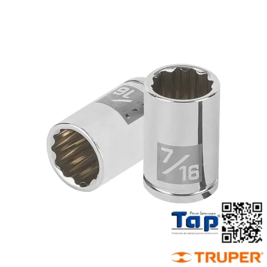 Imagen de DADO 005 7/32" 12 PTA CUA 006 1/4" TRUPER