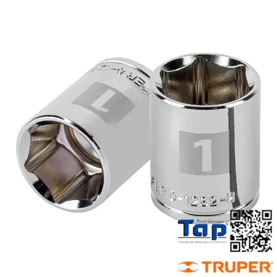 Imagen de DADO 009 3/8"  6 PTA CUA 013 1/2" TRUPER