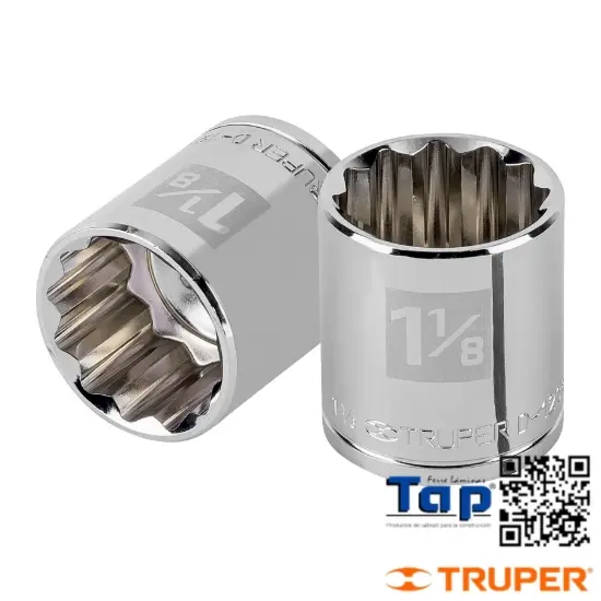 Imagen de DADO 009 3/8" 12 PTA CUA 013 1/2" TRUPER