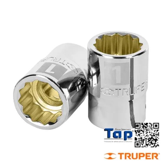 Imagen de DADO 034 1-3/8" 12 PTA CUA 019 3/4" TRUPER