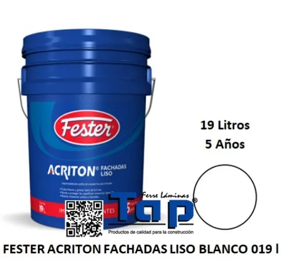 Imagen de FESTER ACRITON FACHADAS LISO BLANCO 019 l