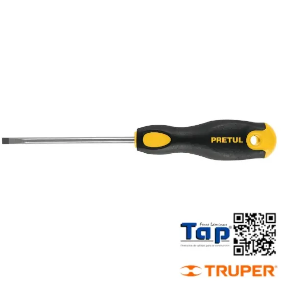 Imagen de DESARMADOR CABINET 003 1/8"X200 8" MANGO COMFORTGRIP PRETUL
