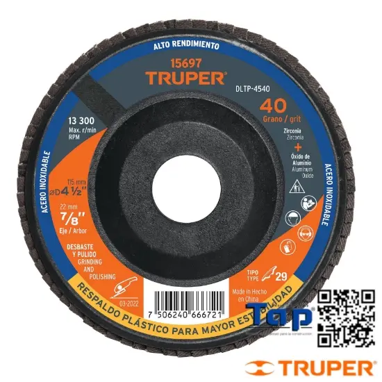 Imagen de DISCO 113 4-1/2" LAMINADO RESP PCO GRANO 60 CENTRO 022 7/8"