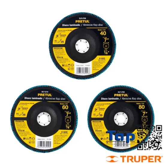 Imagen de DISCO 175 7" LAMINADO GRANO  80 CENTRO 022 7/8" PRETUL