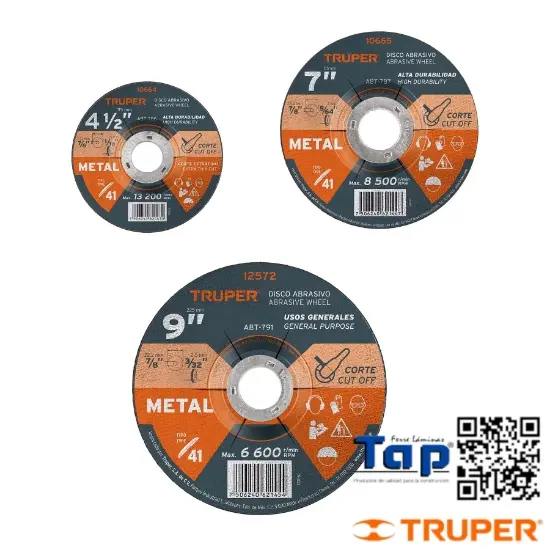 Imagen de DISCO 225 9" P CORTE METAL T 41 TRUPER