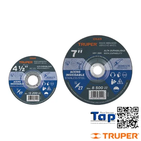 Imagen de DISCO T 27 175 7"X7.2 MM DESBASTE ACERO INOXIDABLE