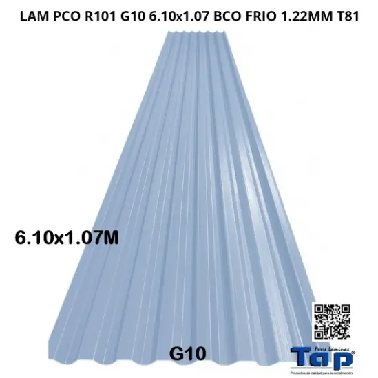 Imagen de LAM PCO R101 G10 6.10x1.07  BCO FRIO 1.2MM T81