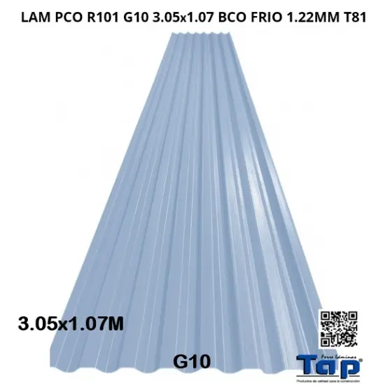 Imagen de LAM PCO R101 G10 3.05x1.07  BCO FRIO 1.2MM T81