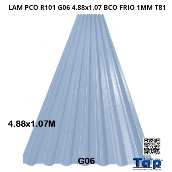 Imagen de LAM PCO R101 G06 4.88x1.07  BCO FRIO 1MM T81