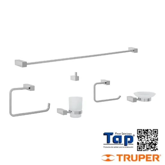 Imagen de ACC P BAÑO CROMO FOSET KUBO JGO 6