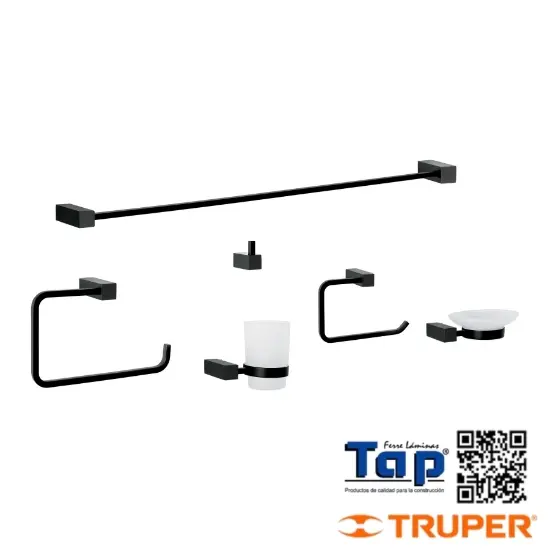 Imagen de ACC P BAÑO NEGRO FOSET KUBO JGO 6