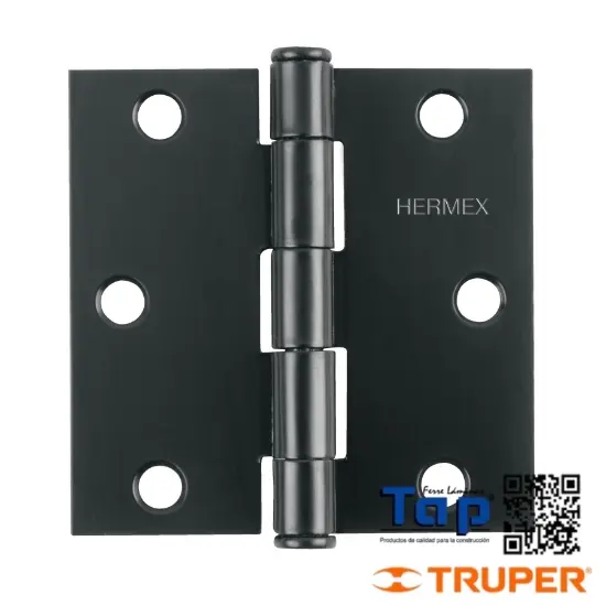 Imagen de BISAGRA CUA 051 2" NEGRO MATE CBZA PLANA HERMEX