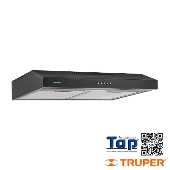 Imagen de CAMPANA EXTRACTORA 60 CM EMPOTRABLE NEGRA FOSET