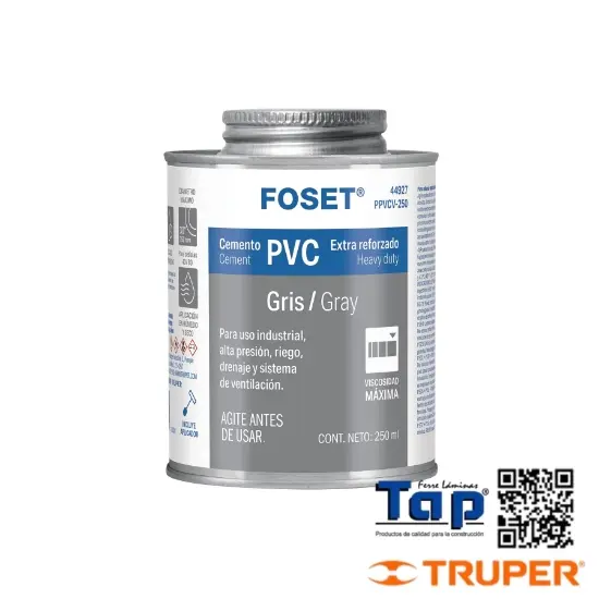 Imagen de CEMENTO P PVC GRIS MAXIMA VISCOSIDAD FOSET LATA 250ML