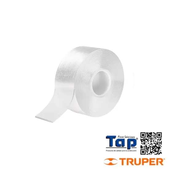 Imagen de CINTA DOBLE CARA REUTILIZABLE TRANSPAREN 3MX30MM TRUPER