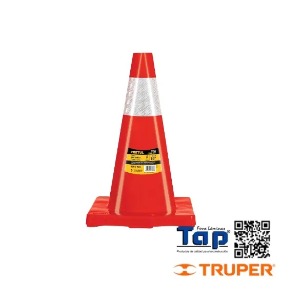 Imagen de CO DE PRECAUCION DE 45 CM DE PVC C REFLEJANTE PRETUL
