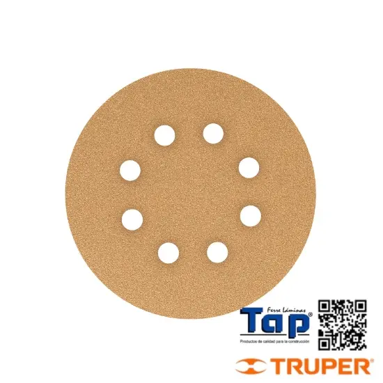Imagen de DISCOS DE LIJA 127 5" GRANO 100 8 PAQUETE C/5