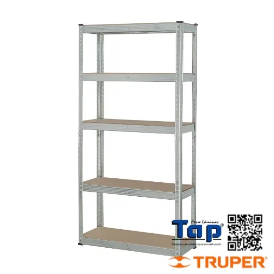 Imagen de ESTANTE METAL 5 REPISAS MDF CAP. 35 KG150X30X75 PRETUL