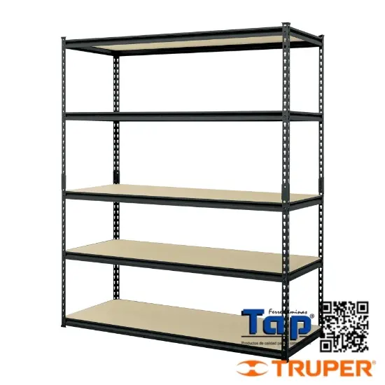 Imagen de ESTANTE METAL 5 REPISAS MDP CAP. 60 KG 183X61X152 PRETUL