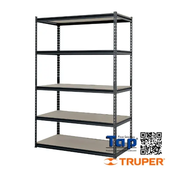 Imagen de ESTANTE METAL 5 REPISAS MDP CAP. 60 KG180X60X120 PRETUL