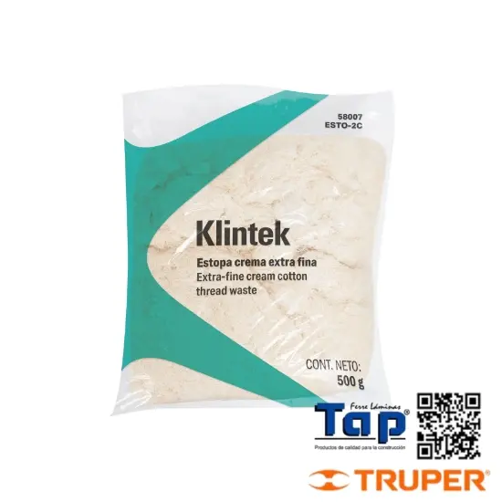 Imagen de ESTOPA EXTRA FINA COLOR CREMA KLINTEK BOL 012 1/2 KG