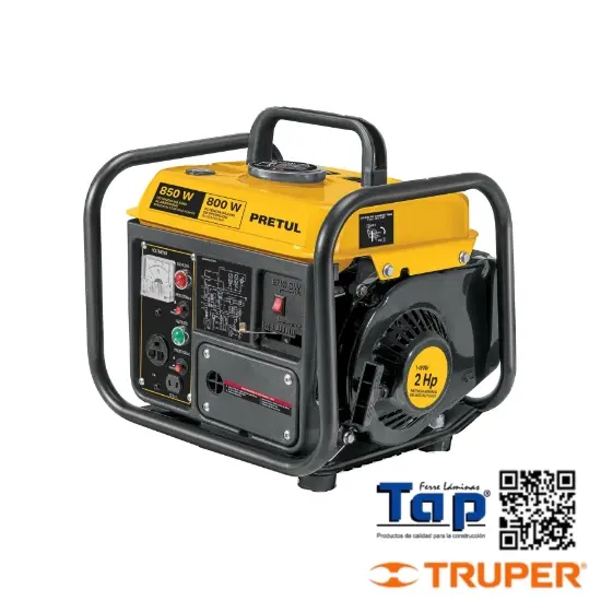Imagen de GENERADOR PORTATIL 0.8 KW MOTOR 2 TIEMPOS A GASOLINA PRETUL