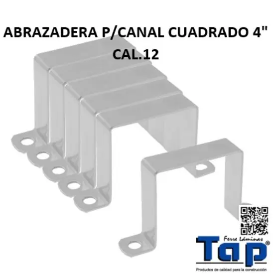 Imagen de ABRAZADERA P/CANAL CUADRADO 4" CAL.12