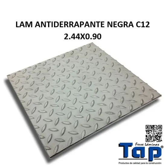 Imagen de LAM ANTIDERRAPANTE NEGRA C12 2.44X0.90
