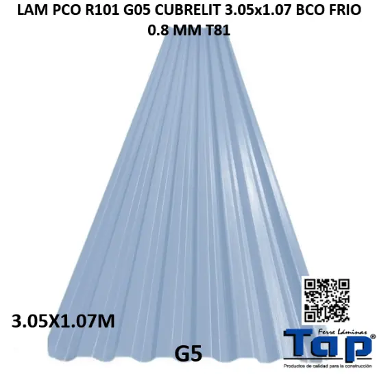 Imagen de LAM PCO R101 G05 CUBRELIT 3.05x1.07 BCO FRIO .008MM T81