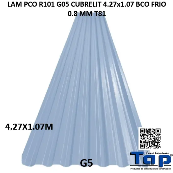 Imagen de LAM PCO R101 G05 CUBRELIT 4.27x1.07 BCO FRIO .008MM T81