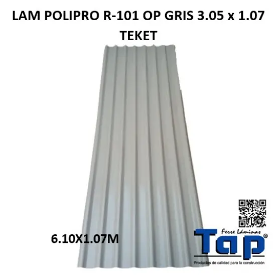 Imagen de LAM POLIPRO R-101 OP GRIS 6.10 x 1.07 TEKET