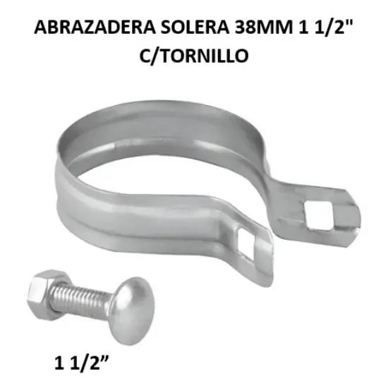 Imagen de ABRAZADERA SOLERA 38MM 1 1/2" C/TORNILLO