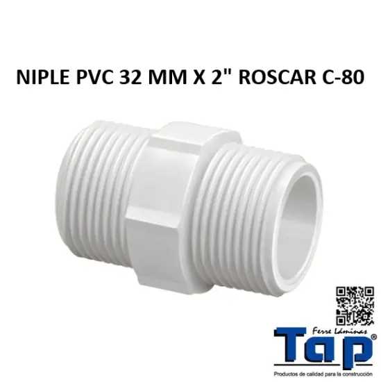 Imagen de NIPLE PVC 32 MM X 2" ROSCAR C-80