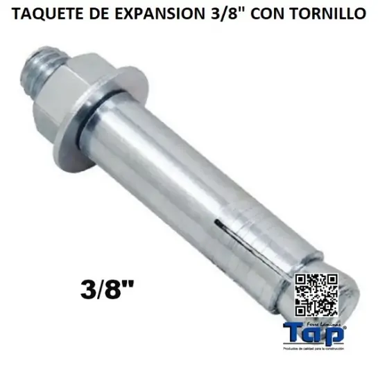Imagen de TAQUETE DE EXPANSION 3/8" CON TORNILLO