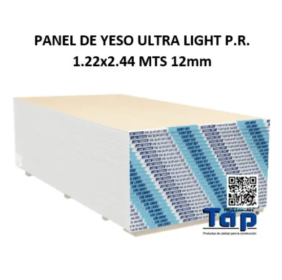 Imagen de PANEL DE YESO ULTRA LIGHT P.R. 1.22x2.44 MTS 12mm
