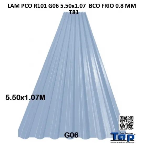 Imagen de LAM PCO R101 G06 5.50x1.07  BCO FRIO 1MM T81