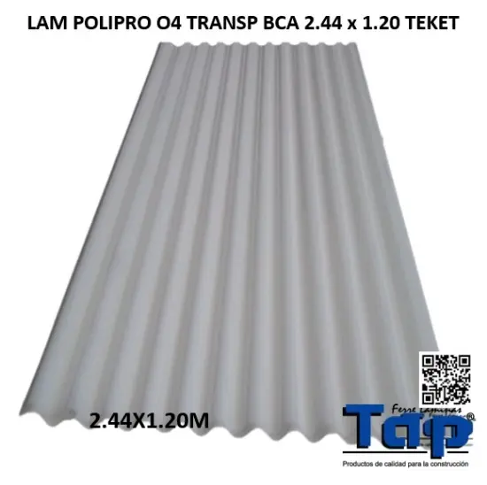 Imagen de LAM POLIPRO O4 TRANSP  BCA 2.44 x 1.20 TEKET