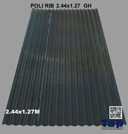 Imagen de POLI RIB  2.44x1.27 GRIS HUMO
