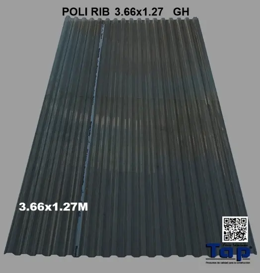 Imagen de POLI RIB  3.66x1.27 GRIS HUMO