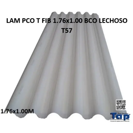 Imagen de LAM PCO T FIB 1.76x1.00 BCO LECHOSO T57