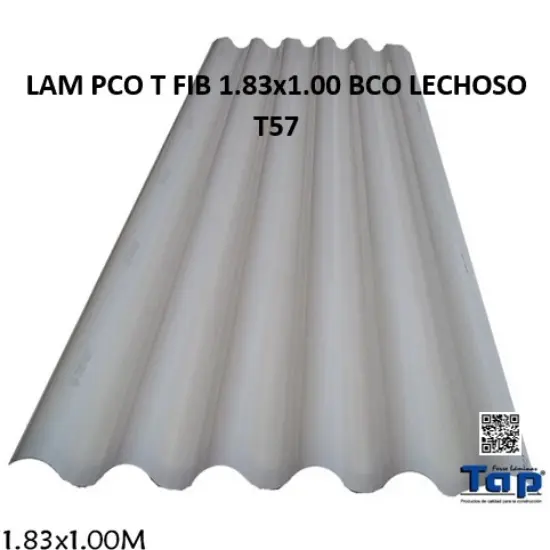 Imagen de LAM PCO T FIB 1.83X1.00 BCO LECHOSO T57