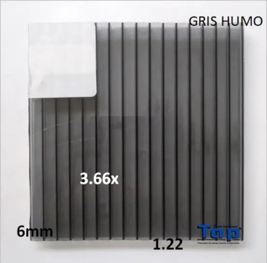 Imagen de POLI CEL 06 1.22X 3.66 GRIS HUMO MULTIWALL