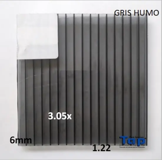 Imagen de POLI CEL 06 1.22X 3.05 GRIS HUMO MULTIWALL