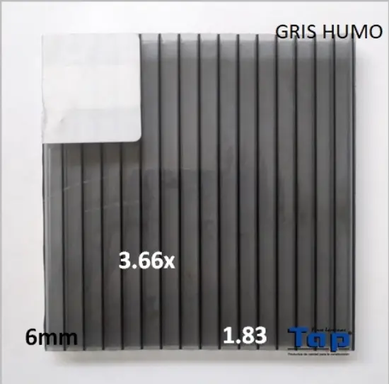 Imagen de POLI CEL 06 1.83X 3.66 GRIS HUMO MULTIWALL