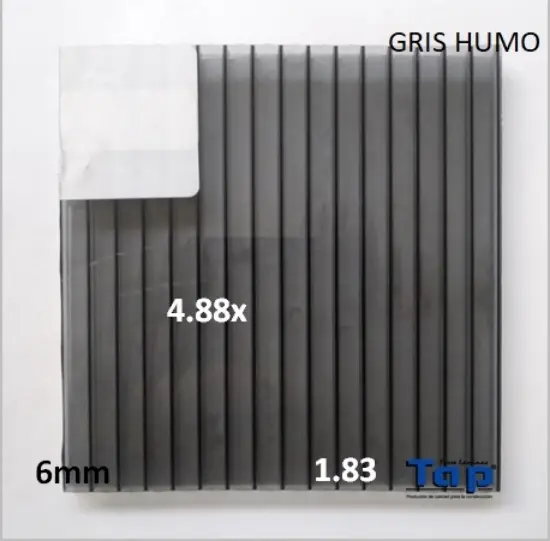 Imagen de POLI CEL 06 1.83X 4.88 GRIS HUMO MULTIWALL