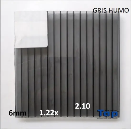 Imagen de POLI CEL 06 2.10X 1.22 GRIS HUMO MULTIWALL