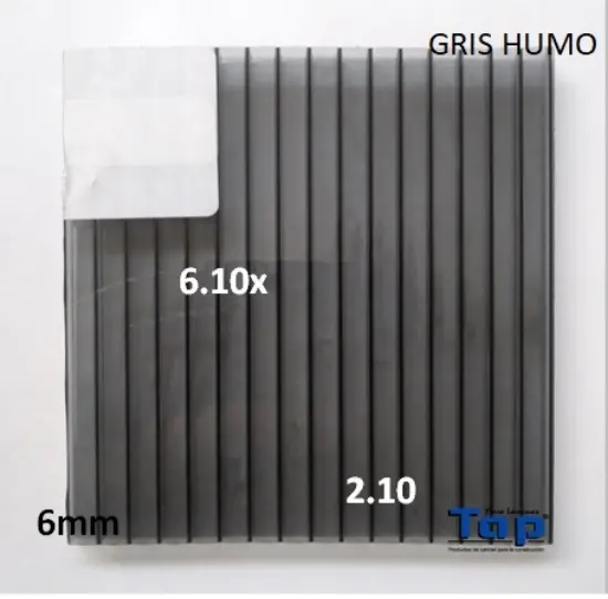 Imagen de POLI CEL 06 2.10X 6.10 GRIS HUMO MULTIWALL